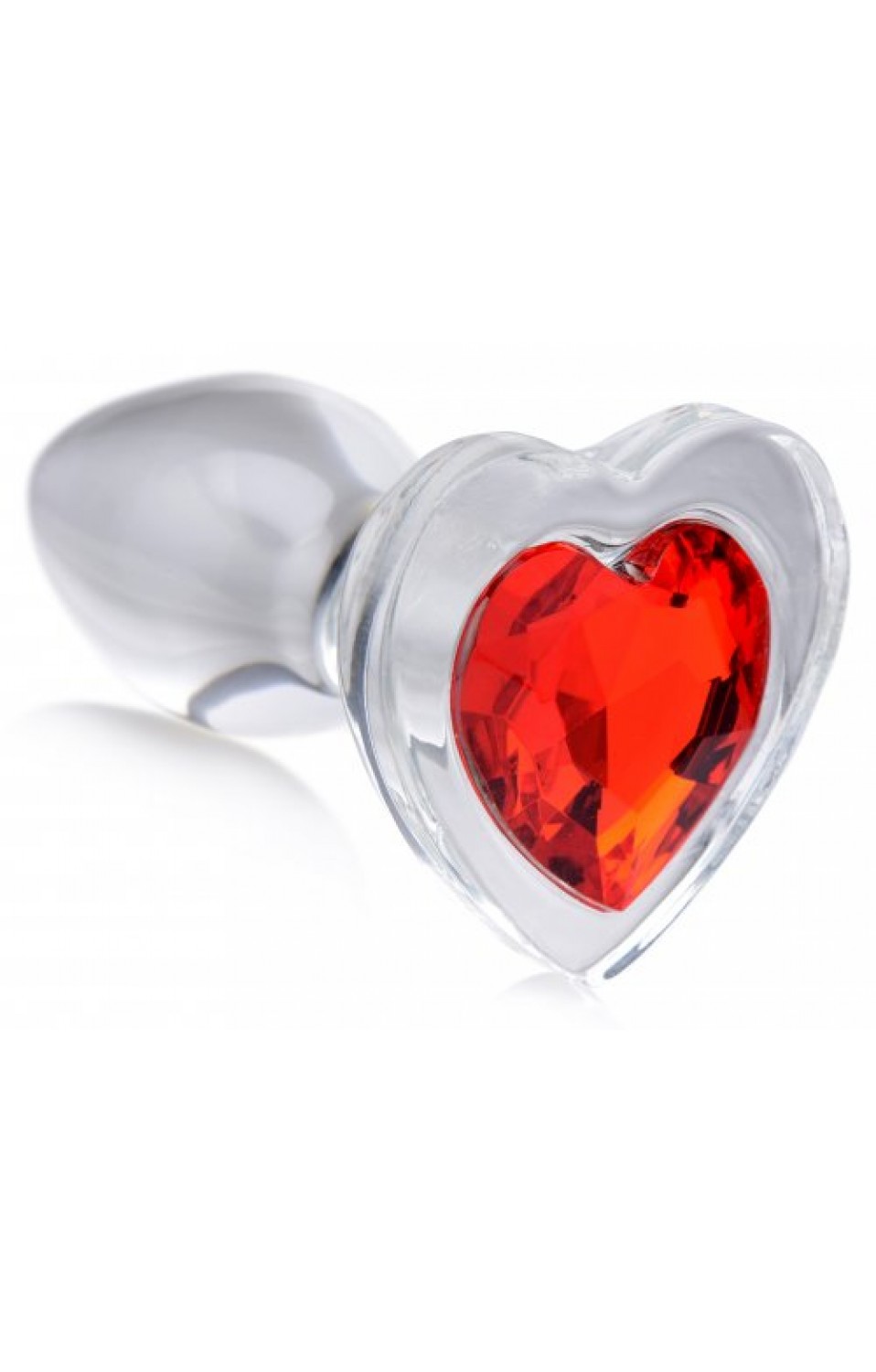 Red Heart Gem Glass Anal Plug Small Btys Ag Sml