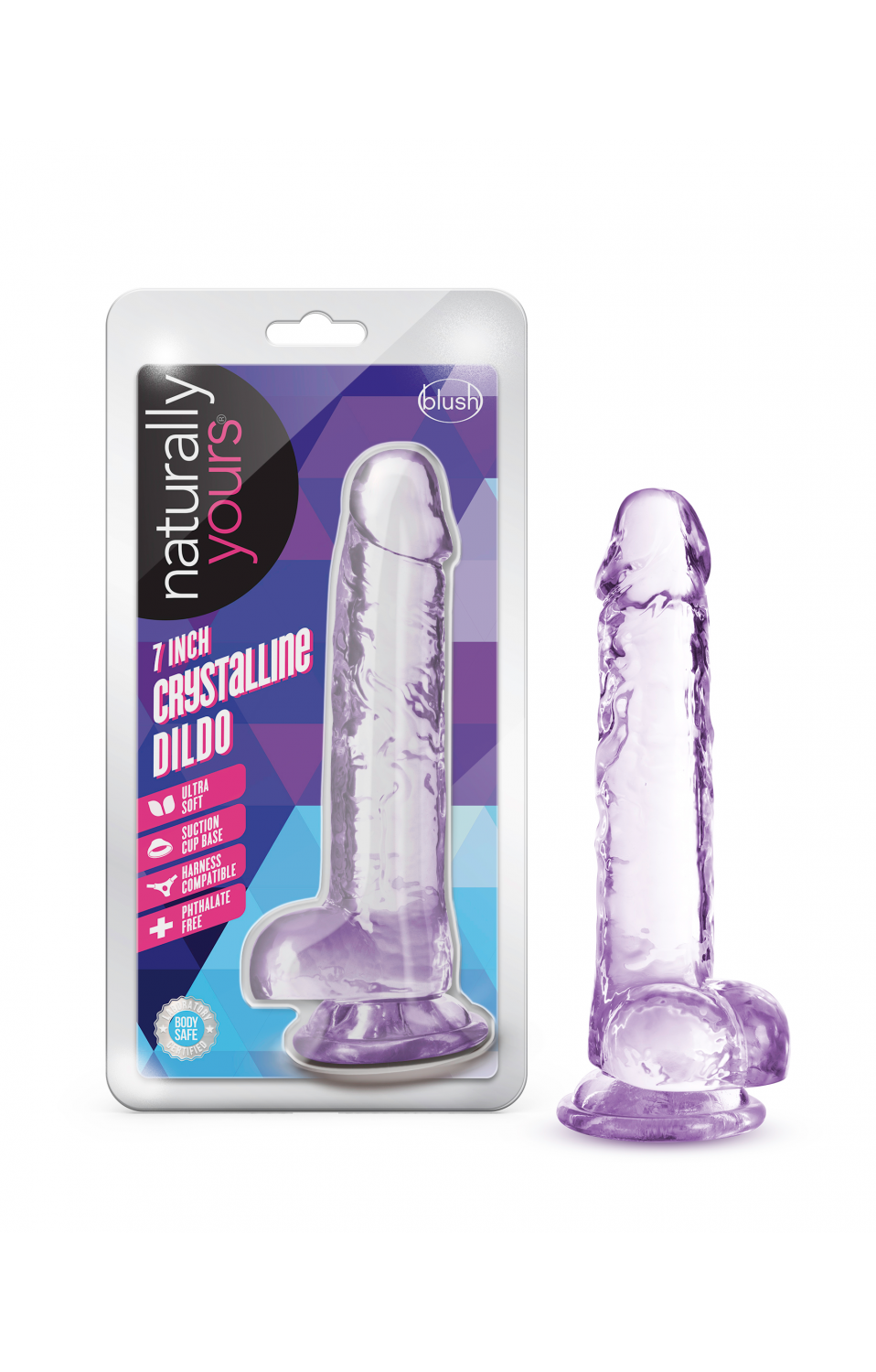 Naturally Yours Inch Crystalline Dildo Amethhyst Bl