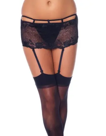 Black Lace Suspenderbelt with Stockings