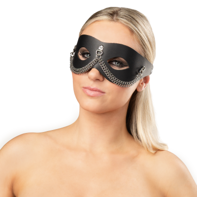 Leather Mask with Decorative Chains