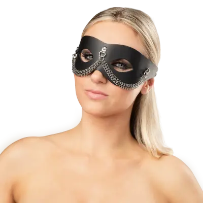 Leather Mask with Decorative Chains