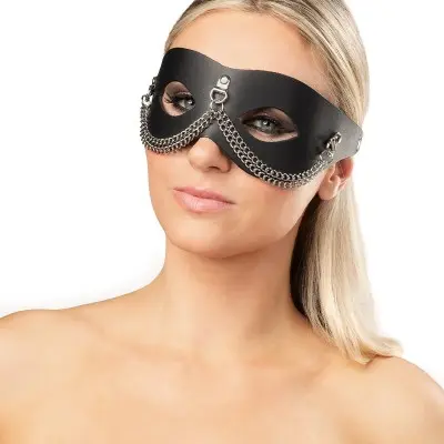 Leather Mask with Decorative Chains