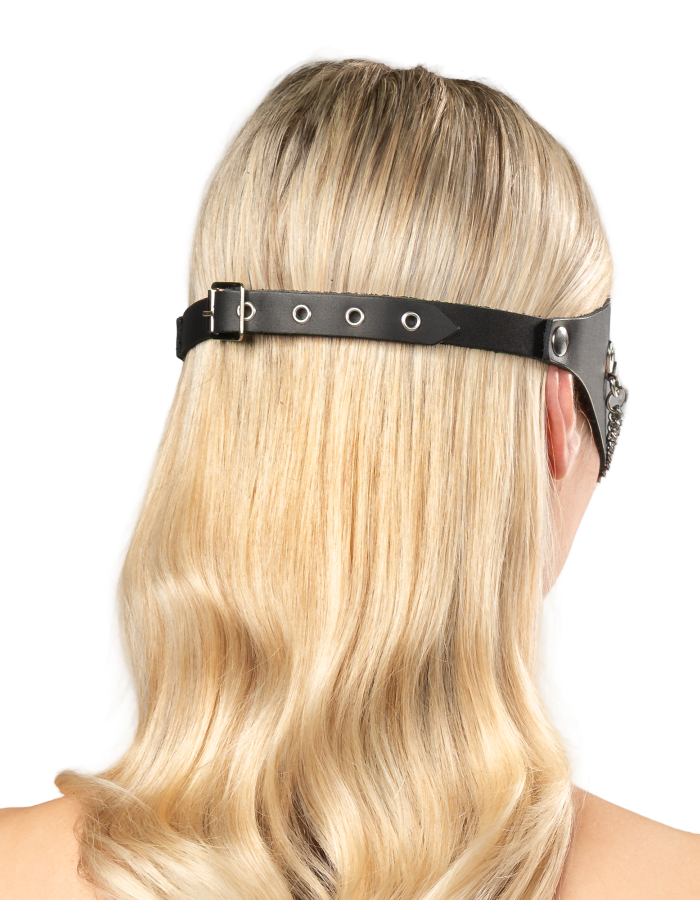 Leather Mask with Decorative Chains