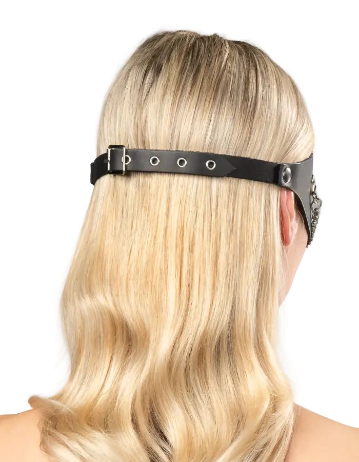 Leather Mask with Decorative Chains