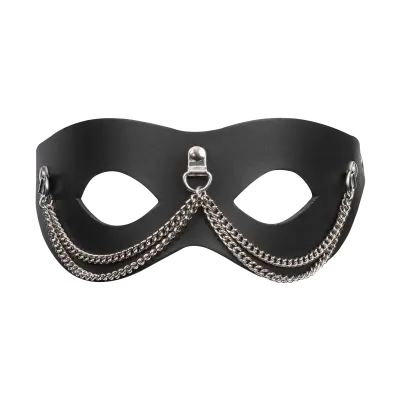 Leather Mask with Decorative Chains