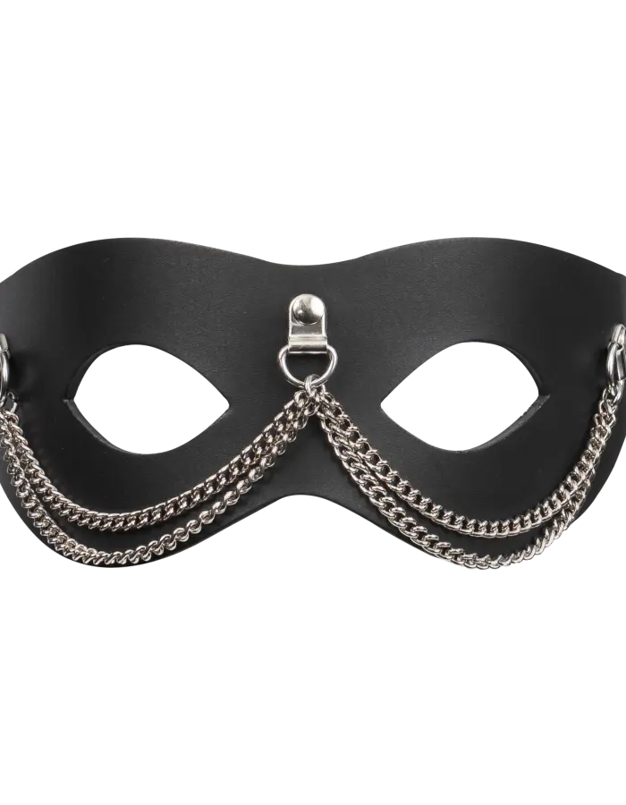 Leather Mask with Decorative Chains