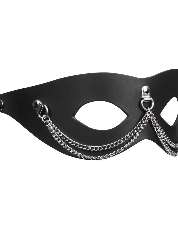 Leather Mask with Decorative Chains