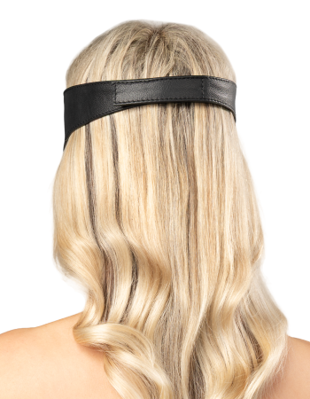 Leather Blindfold Velcro Closure – Full Coverage Nappa Leather Mask