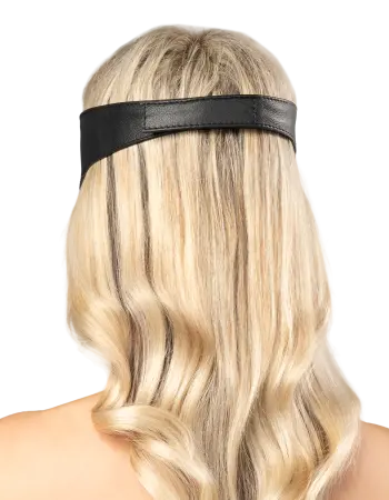 Leather Blindfold Velcro Closure – Full Coverage Nappa Leather Mask