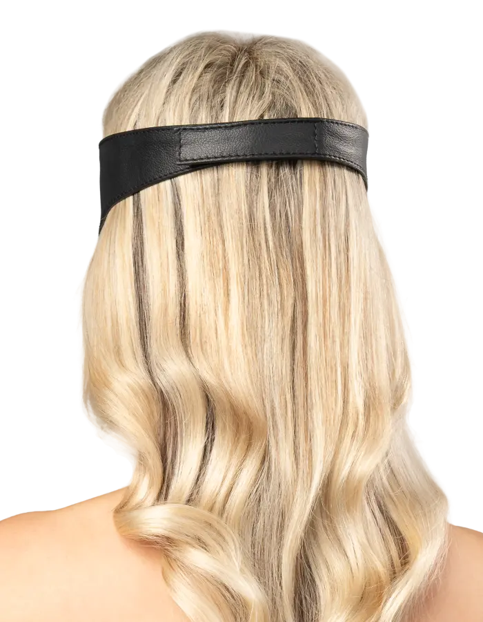 Leather Blindfold Velcro Closure – Full Coverage Nappa Leather Mask