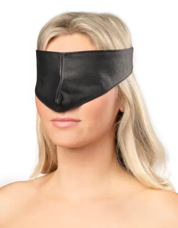 Leather Blindfold Velcro Closure – Full Coverage Nappa Leather Mask
