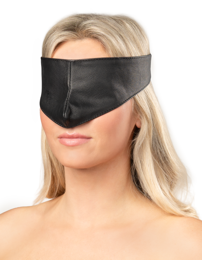 Augenbinde aus Leder mit Klettverschluss – Vollflächige Nappa-Ledermaske