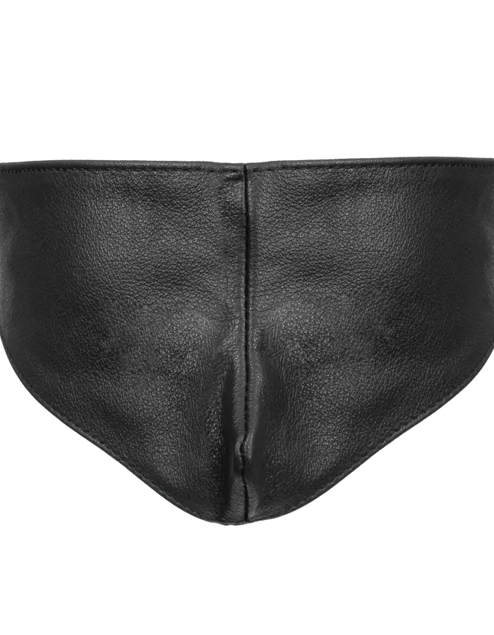 Leather Blindfold Velcro Closure – Full Coverage Nappa Leather Mask