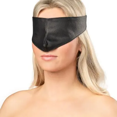 Leather Blindfold Velcro Closure – Full Coverage Nappa Leather Mask