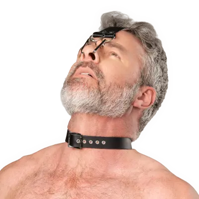 saddle leather bdsm nose hook mask fetish headgear