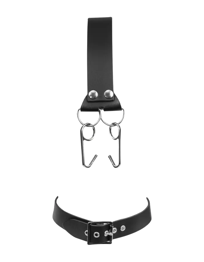saddle leather bdsm nose hook mask fetish headgear