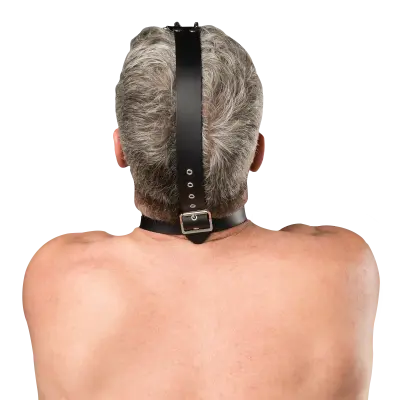 saddle leather bdsm nose hook mask fetish headgear