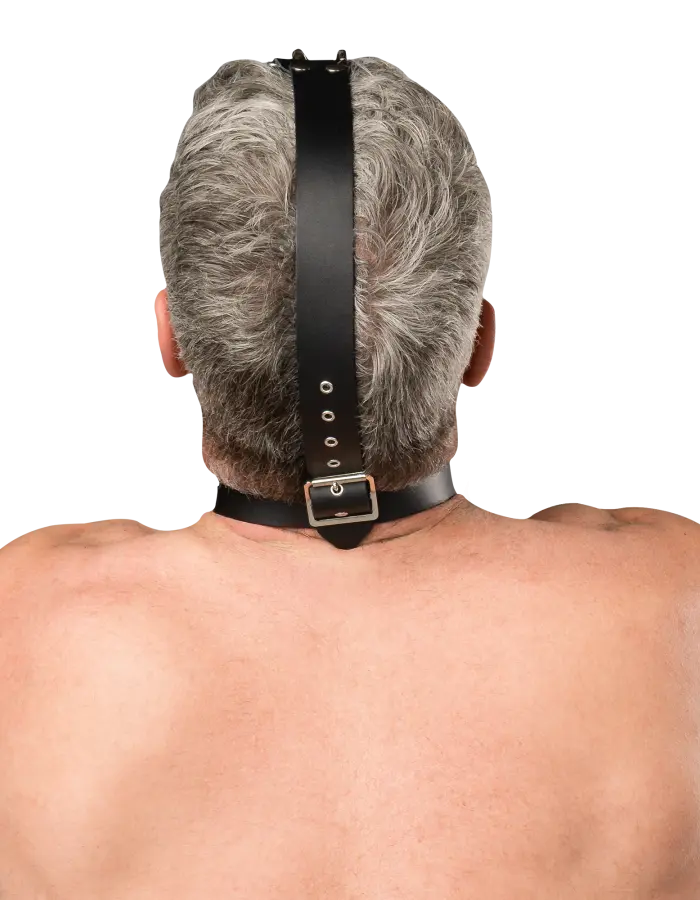 saddle leather bdsm nose hook mask fetish headgear