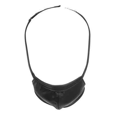 Leather Muzzle with Snap Closure – Luxury Nappa Leather BDSM Head Mask