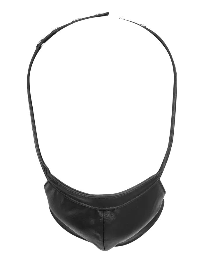 Leather Muzzle with Snap Closure – Luxury Nappa Leather BDSM Head Mask