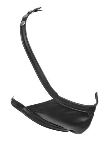 Leather Muzzle with Snap Closure – Luxury Nappa Leather BDSM Head Mask