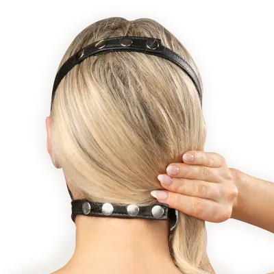 Leather Muzzle with Snap Closure – Luxury Nappa Leather BDSM Head Mask