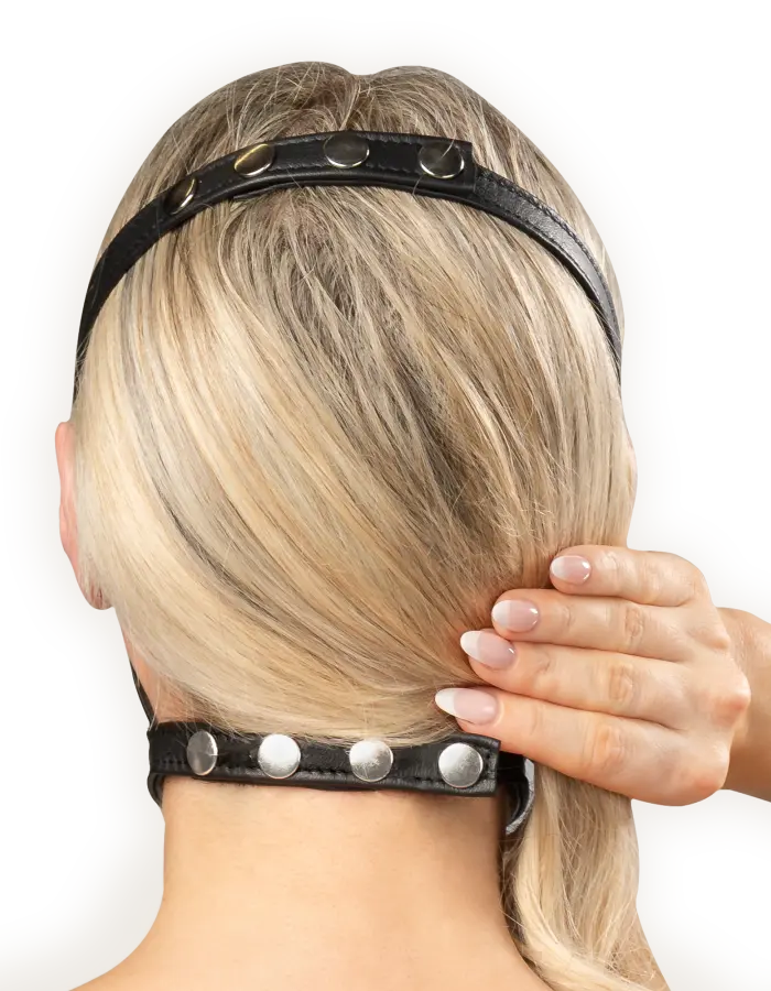 Leather Muzzle with Snap Closure – Luxury Nappa Leather BDSM Head Mask