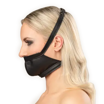 Leather Muzzle with Snap Closure – Luxury Nappa Leather BDSM Head Mask