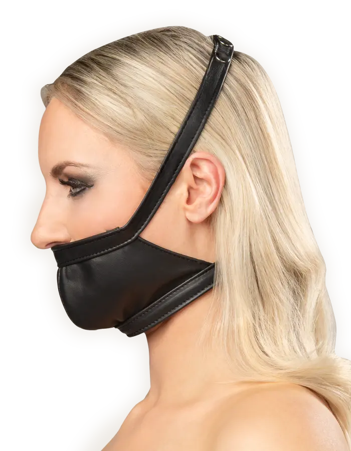 Leather Muzzle with Snap Closure – Luxury Nappa Leather BDSM Head Mask