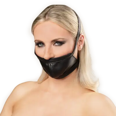 Leather Muzzle with Snap Closure – Luxury Nappa Leather BDSM Head Mask