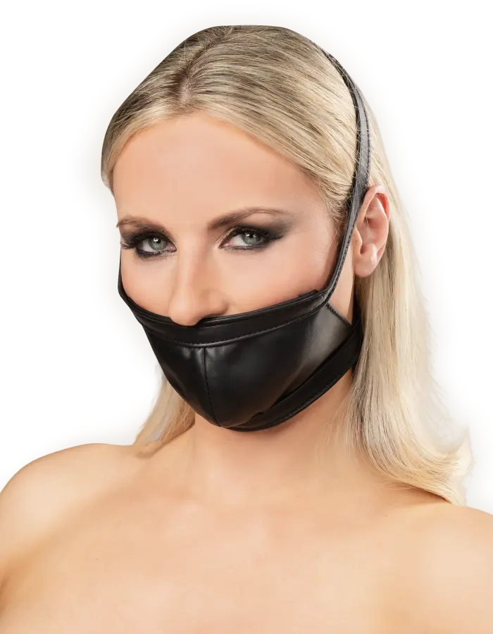 Leather Muzzle with Snap Closure – Luxury Nappa Leather BDSM Head Mask