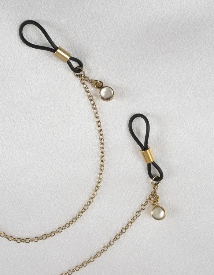 A Budding Grove - Gold Rose Pendant Breast Chain