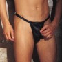 A House of Cards - Leather Thong with Zip Front Pouch and Buckles
