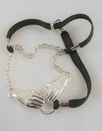A Warm Place - Scrotum Testicle Caressing Hands Chain Penis Jewelry in Silver
