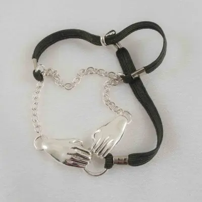 A Warm Place - Scrotum Testicle Caressing Hands Chain in Silver