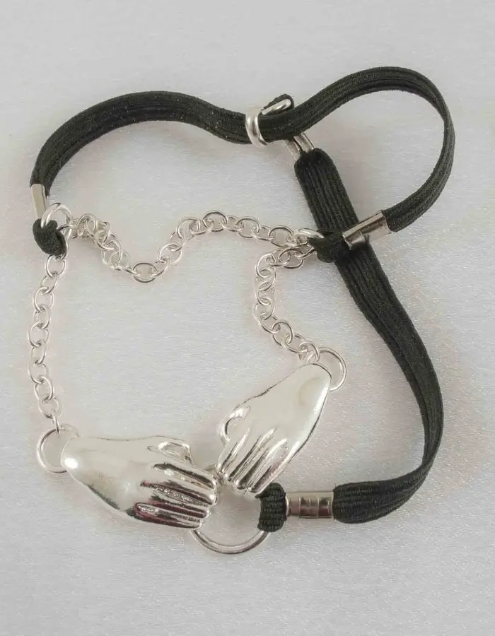 A Warm Place - Scrotum Testicle Caressing Hands Chain in Silver