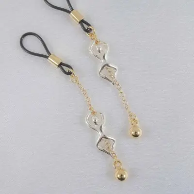 Somebody Already Broke My Heart - Women's Non-Piercing Nipple Rings in Gold