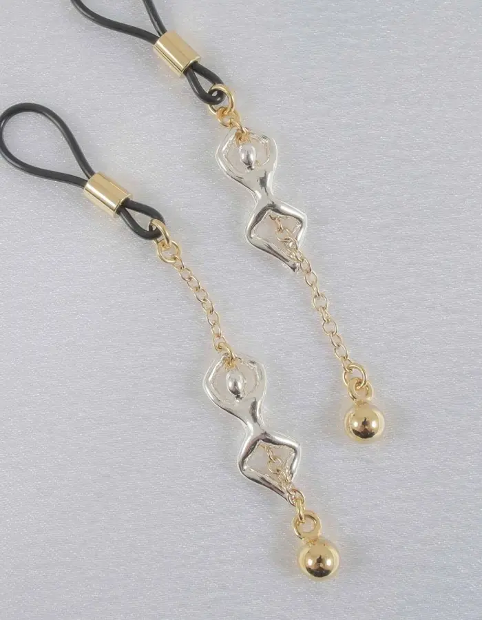 Somebody Already Broke My Heart - Women's Non-Piercing Nipple Rings in Gold