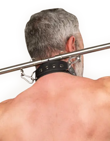 Adjustable Collar and Cuffs Spreader Bar – Premium Leather BDSM Bondage Set
