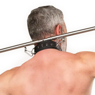 Adjustable Collar and Cuffs Spreader Bar – Premium Leather BDSM Bondage Set