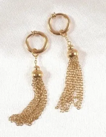 Aeterna - Gold Tassel Non-Piercing Labia Rings