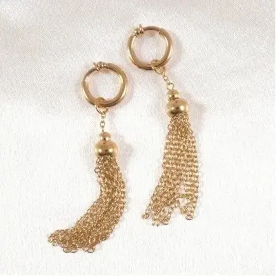 Aeterna - Gold Tassel Non-Piercing Labia Rings
