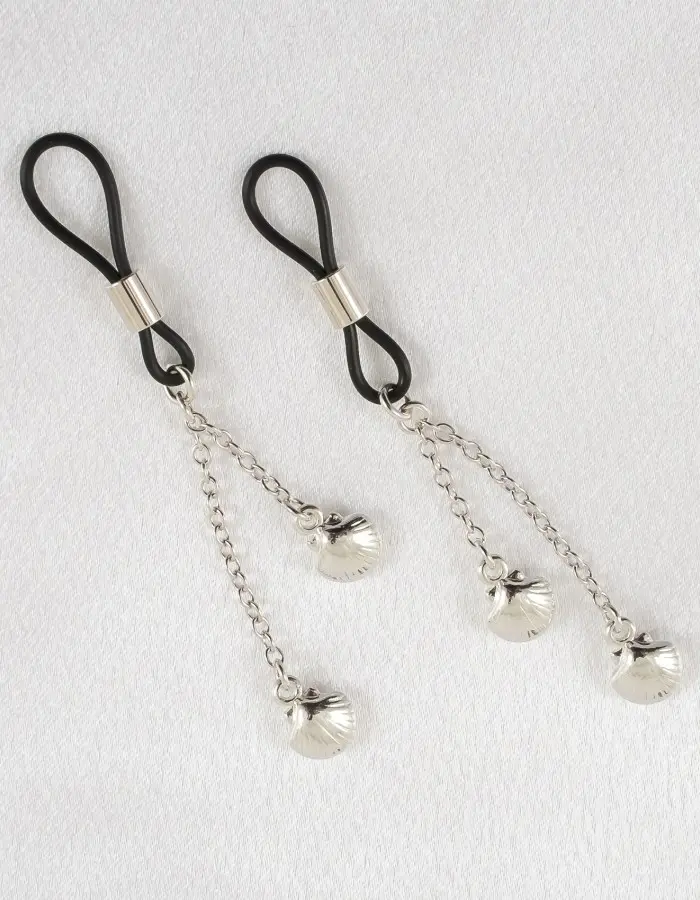 Agave - Silver Nipple Jewelry with Seashell Pendants