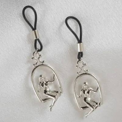 All of the Lights - Women's Non-Piercing Woman Trapeze Silver Nipple Rings
