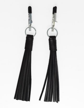 Alligator Nipple Clamps With Leather Tassels