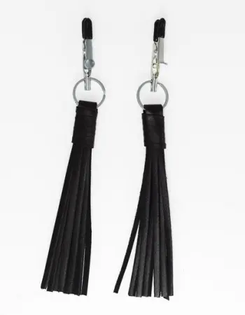 Alligator Nipple Clamps With Leather Tassels