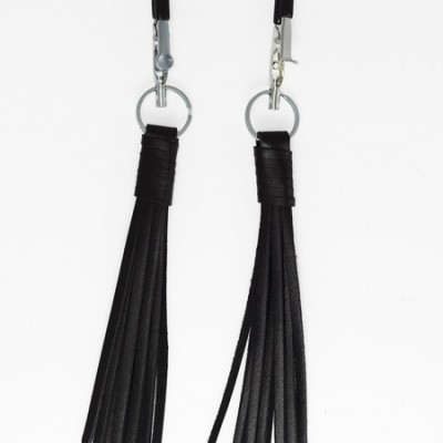 Alligator Nipple Clamps With Leather Tassels