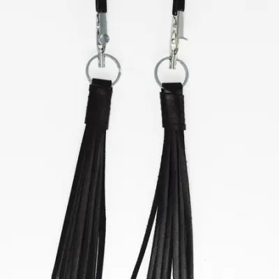 Alligator Nipple Clamps With Leather Tassels
