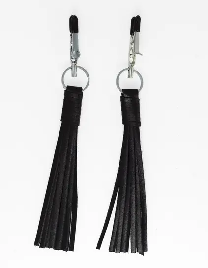 Alligator Nipple Clamps With Leather Tassels