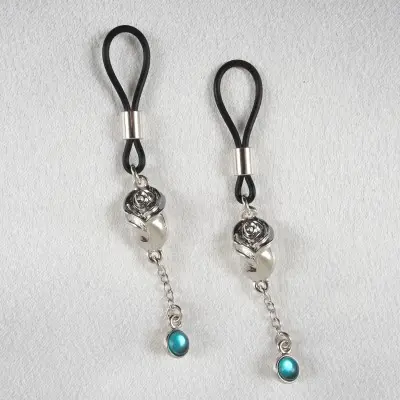 Anne Boleyn - Silver Nipple Jewelry with Tudor Rose
